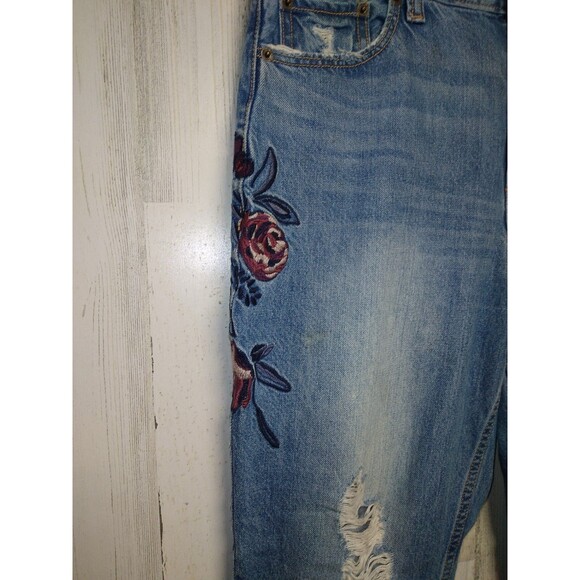 Abercrombie & Fitch Girlfriend Jeans Size 8 Embroidered Distressed - Picture 4 of 11